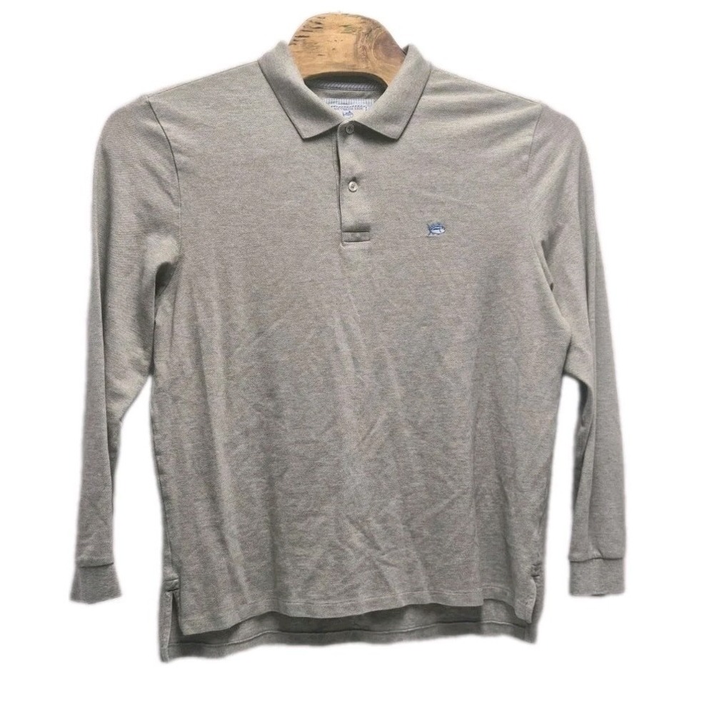 Southern Tide Polo‎ Sweater Shirt Gray Skipjack Tuna Logo Cotton